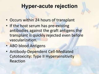 Immunology of Transplantation and Rejection | PPTX
