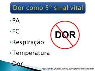 PA FC Respiração Temperatura Dor DOR 