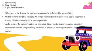 Seasonability LESSON 2 TRANSPORTATION IN TOURISM AND HOSPITALITY | PPTX