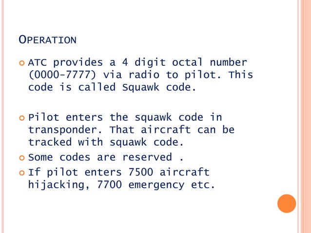 Transponders in commercial aircrafts | PPT