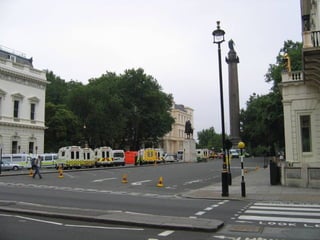 Traffic cone

a cone-shaped marker used on a road
especially for showing where repairs are
being done
Belisha beacon also beacon a flashing
orange flight on a striped globe that marks a
street crossing place (a zebra crossing) for
walkers. Named after Leslie Hore-Belisha,
minister of transport in the 1930s, when such
sings were introduced
 