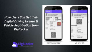 How Users Can Get their
Digital Driving License &
Vehicle Registration from
DigiLocker
 