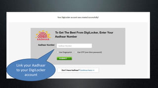 Link your Aadhaar
to your DigiLocker
account
 
