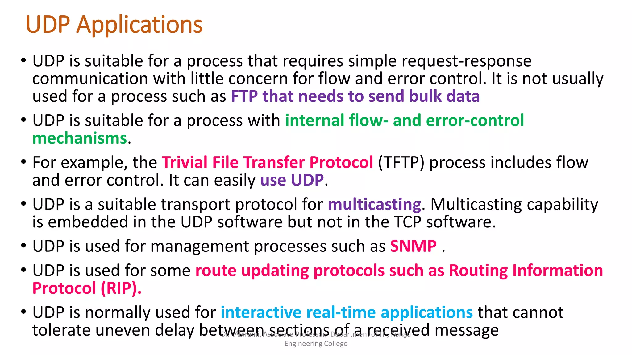 Transport layer protocols tcp and udp ppt