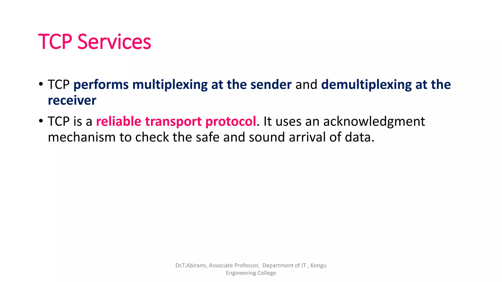 Transport layer protocols tcp and udp ppt