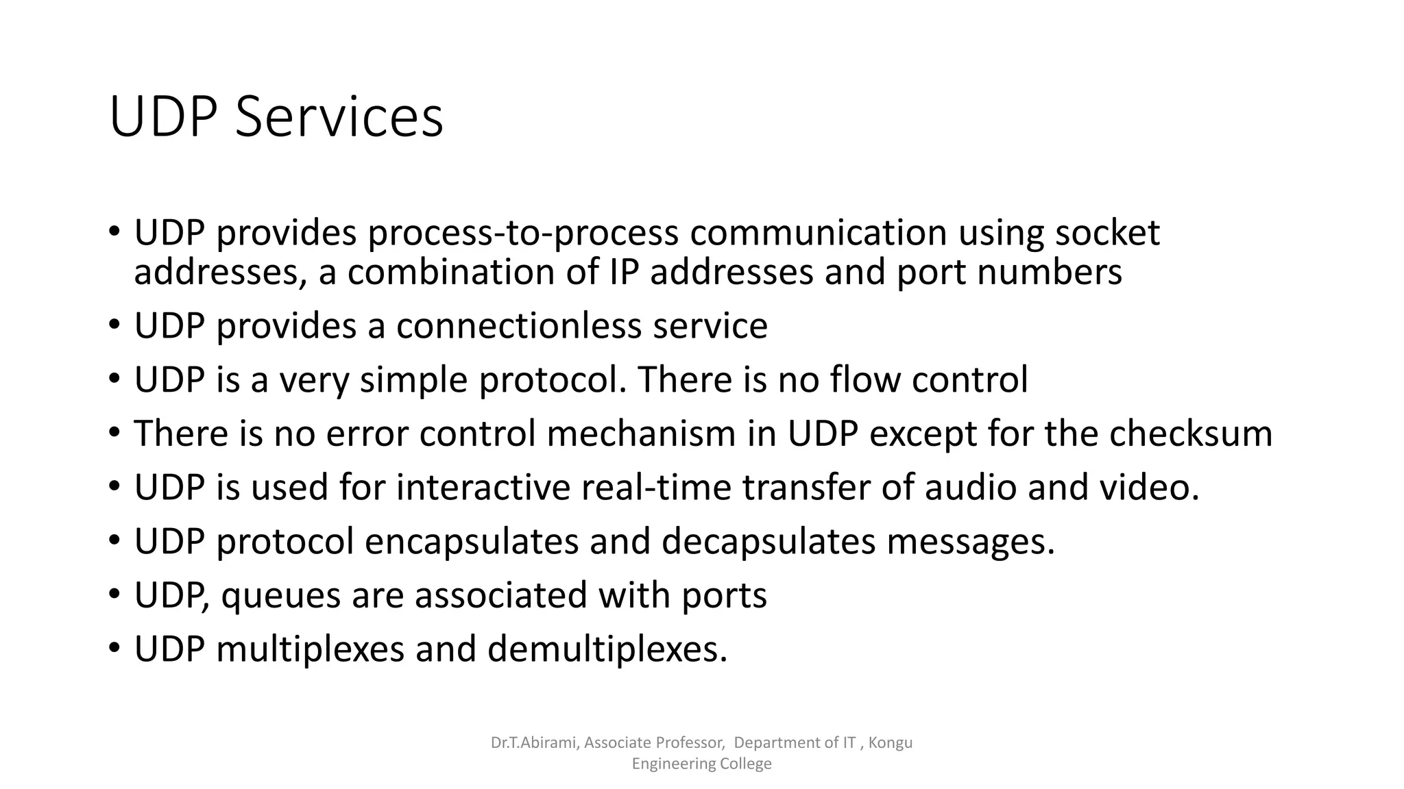 Transport layer protocols tcp and udp ppt