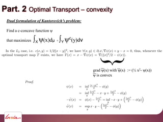 Part. 2 Optimal Transport convexity
Find a c-concave function
that maximizes X (x)d + Y
c(y)d
{
grad (x) with (x) := (½ x2...