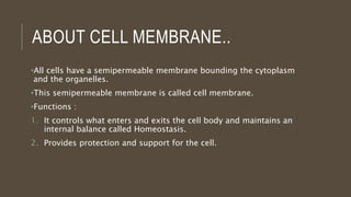 Transport across cell membrane | PPTX