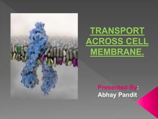 TRANSPORT
ACROSS CELL
MEMBRANE.
Presented By:
Abhay Pandit
 