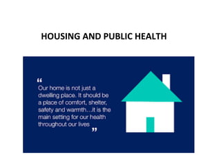 HOUSING	AND	PUBLIC	HEALTH	
 