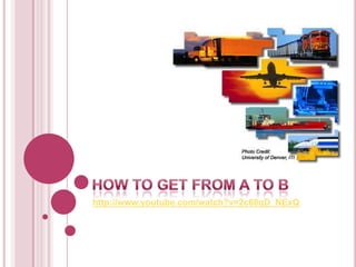 How to get from A to B http://www.youtube.com/watch?v=2c68qD_NExQ 