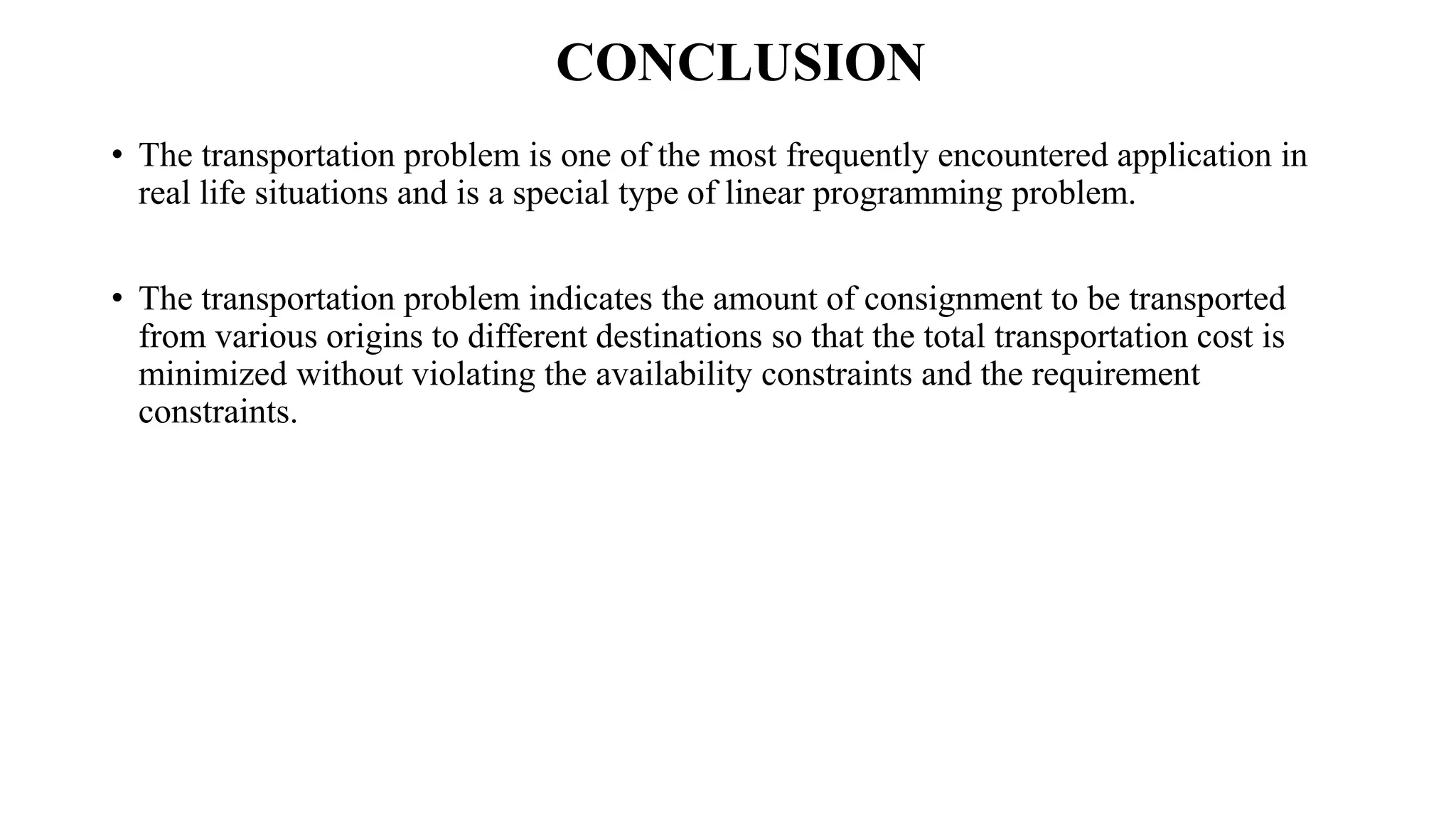 Transportation problems | PPTX