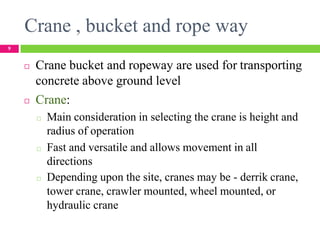Transportation of concrete | PPTX