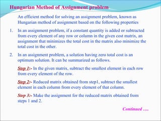 Transportation model and assignment model | PPT