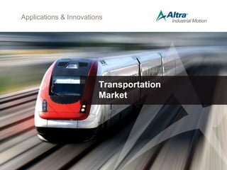 Applications & Innovations
Transportation
Market
 