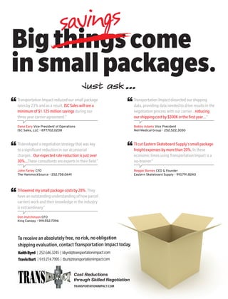 Big Savings in Small Packages
