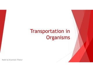Transportation in
Organisms
Transportation in
Organisms
Made by Aryamaan Thakur
 