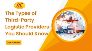 GET STARTED
The Types of
Third-Party
Logistic Providers
You Should Know
 