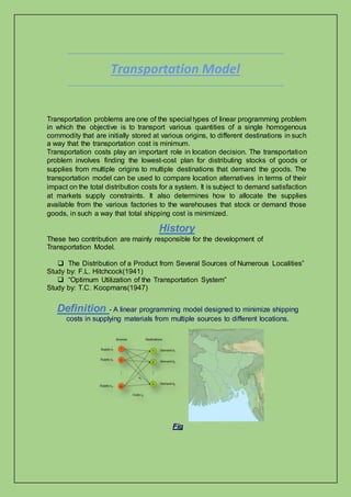 Transportation model | PDF