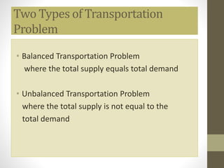 Transportation model | PPTX