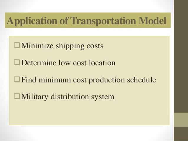 Transportation model
