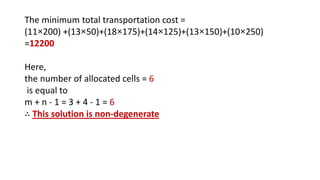 Transportation Method Operation Research