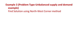 Transportation Method Operation Research