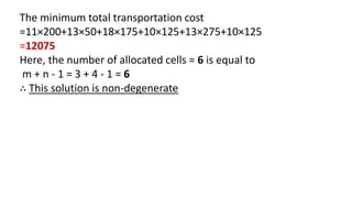 Transportation Method Operation Research