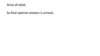 Transportation Method Operation Research