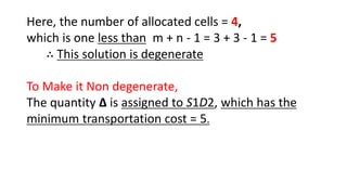 Transportation Method Operation Research