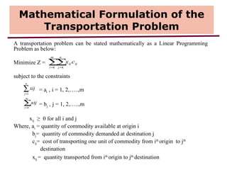 Transportation Problem | PPT