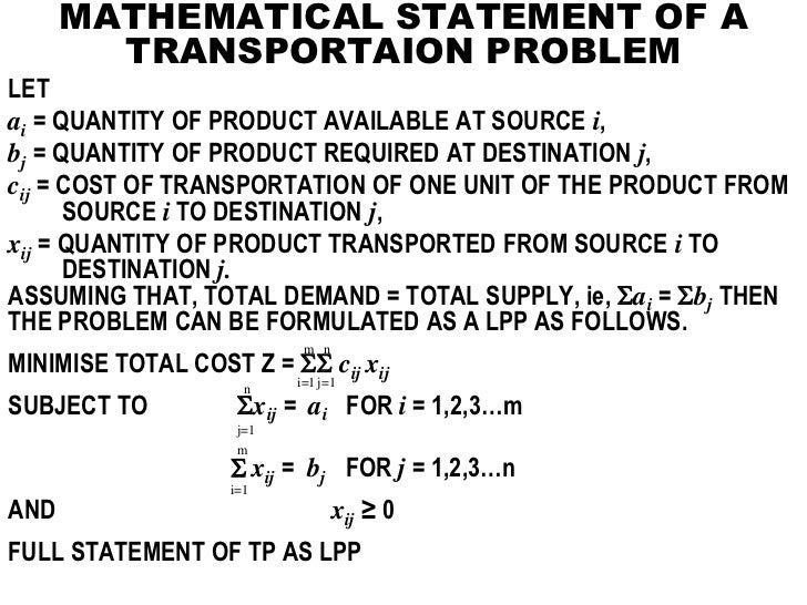 Transportation problem