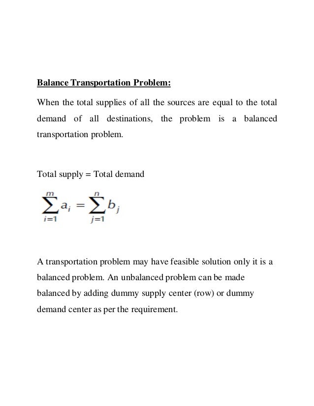 Transportation problem_Operation research