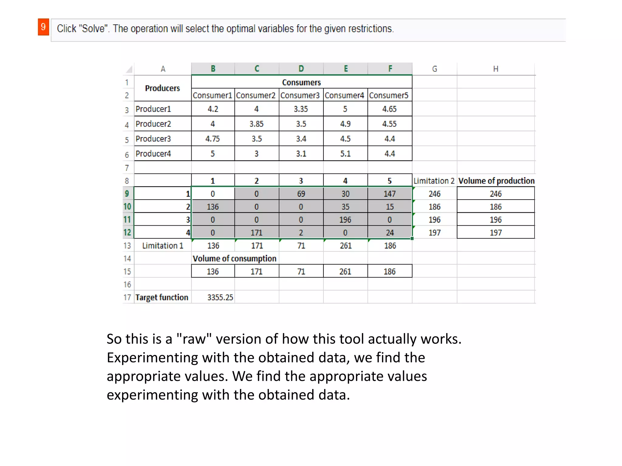 So this is a "raw" version of how this tool actually works.
Experimenting with the obtained data, we find the
appropriate values. We find the appropriate values
experimenting with the obtained data.