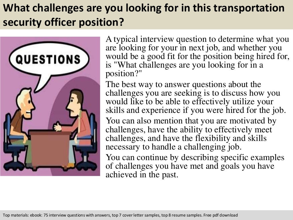 Transportation security officer interview questions