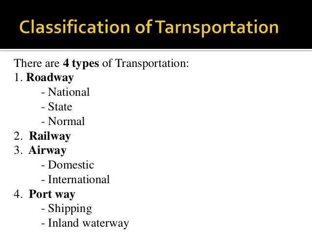 classification essay about transportation