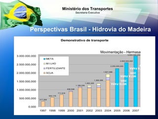 Perspectivas Brasil - Hidrovia do Madeira Movimentação - Hermasa META PARA 2005 META PARA 2006 META PARA 2007 