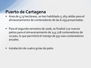 Presta los servicios de las principales líneas navieras a nivel mundial.