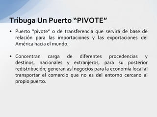 Puerto de Santa MartaTiene siete muelles, atiende a sus usuarios durante 24 horas al día todos los días del año, con profundidades entre los 100 y 150 metros.Ofrece servicios de almacenaje seguro en sus bodegas y patios.Presenta el servicio de ferrocarril, ofreciendo la posibilidad de efectuar cargues y descargues directos en los muelles.Junto con Buenaventura cuenta con infraestructura para graneles.Pueden Abarcar cualquier tipo de buque.