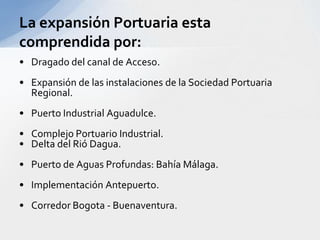 Otras Opciones PortuariasTumacoEnsenada Coquí.Ensenada de Utría.Bahía Solano.Bahía CupícaBahía Aguacate), 
