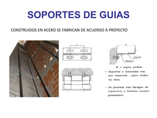 SOPORTES DE GUIAS
CONSTRUIDOS EN ACERO SE FABRICAN DE ACUERDO A PROYECTO
 