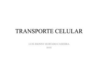 TRANSPORTE CELULAR
LUIS JHONNY HURTADO CASIERRA
10 01
 