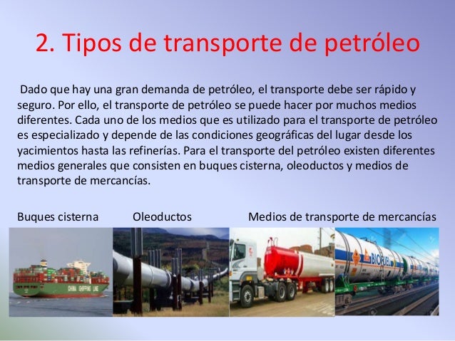 Resultado de imagen para transporte del petróleo