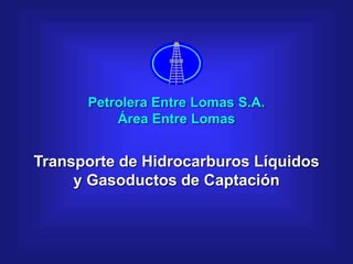 Petrolera Entre Lomas S.A.
Área Entre Lomas
Transporte de Hidrocarburos Líquidos
y Gasoductos de Captación
 