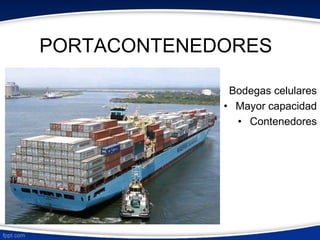 PORTACONTENEDORES 
• Bodegas celulares 
• Mayor capacidad 
• Contenedores 
 