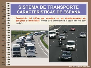 SISTEMA DE TRANSPORTE  CARACTERÍSTICAS DE ESPAÑA Prof. ISAAC BUZO SÁNCHEZ Fuente: PEIT Ministerio de Fomento 