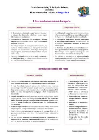 Escola Secundária / 3 de Rocha Peixoto
2014/2015
Ficha Informativa 11º Ano – Geografia A
Página 2 de 2
Fonte: Geografia A – 11º Ano, Texto Editora. Professora, Marta Rosas