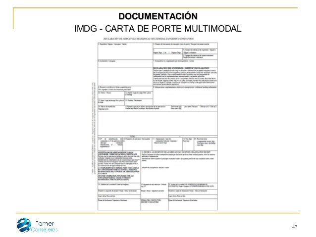 Transporte intermodal de mercancías peligrosas. Marcaje y 