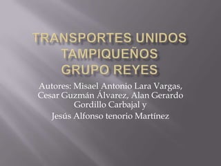 Autores: Misael Antonio Lara Vargas,
Cesar Guzmán Álvarez, Alan Gerardo
         Gordillo Carbajal y
   Jesús Alfonso tenorio Martínez
 