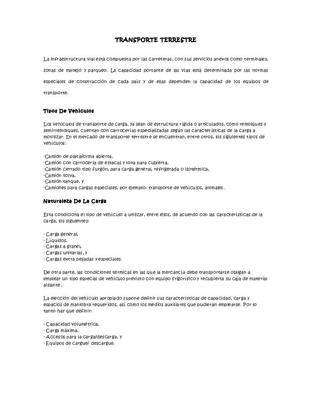 Transporte terrestre Transporte terrestre